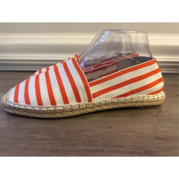 Vionic Valeri Espadrille Flat Shoes Women's 9 Orange White Textile Slip On EUC B - Picture 3 of 8